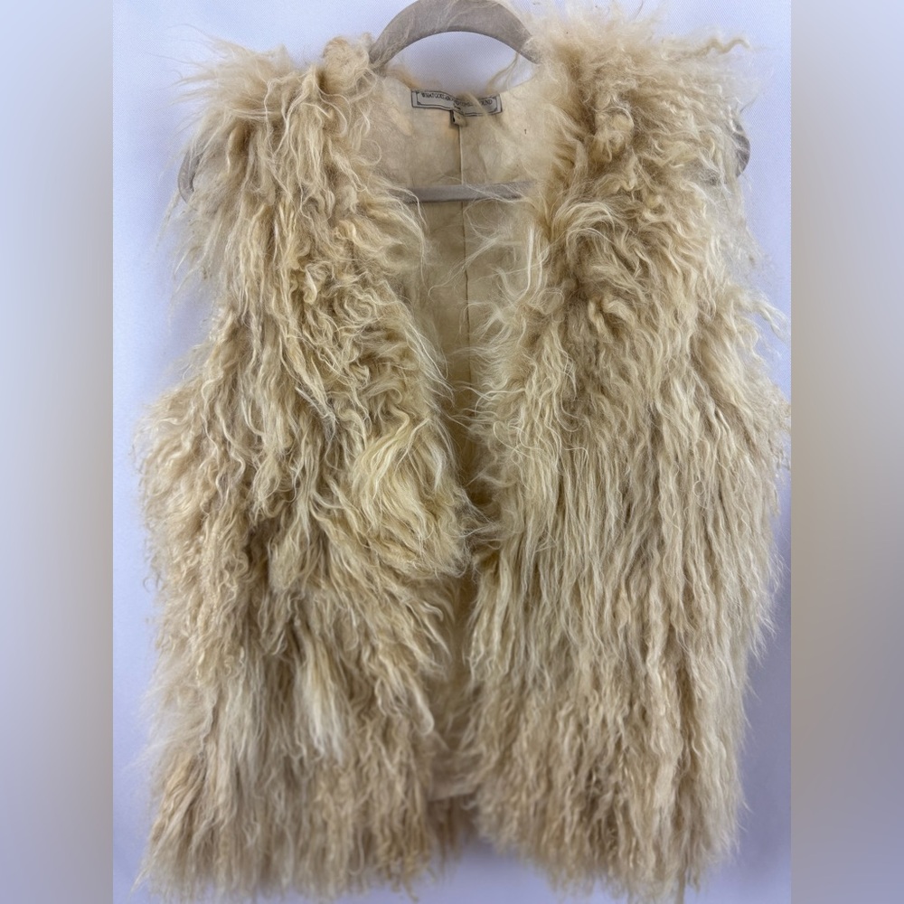 WHAT GOES AROUND COMES AROUND Mongolian lamb skin fur vest | Size S